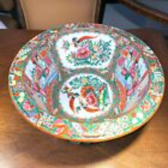 Vintage Chinese Famille Bowl Qing Dynasty Qianlong Seal Mark In Iron Red - Picture 3 of 6